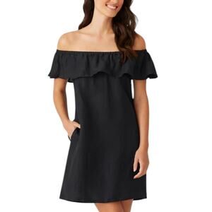 NWOT Tommy Bahama St. Lucia Ruffle OTS Cover-Up Black Dress – Sz XS/P
